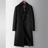 Abrigo de Lana para Hombre, Otoño e Invierno Largo por Encima de la Rodilla Doble Botonadura Gabardina de Lana, Chaqueta Cálida Casual de Negocios para Jóvenes y Personas de Mediana Edad