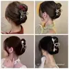 Pinza Metálica Grande Coreana para el Cabello, Accesorio para el Cabello Estilo Vintage, Elegante Pinza Tiburón de Aleación con Perlas, Adorno para el Cabello al por Mayor