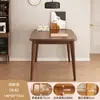 Mesa de Comedor, Mesa de Comedor Completamente de Madera Maciza, Apartamento Pequeño, Casa de Alquiler Sencilla, Mesa de Comedor Larga, Color Nogal, Mesa de Comedor y Sillas Modernas Combinadas
