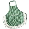 Avental floral de renda moderno, avental durável de algodão de bambu com amarração no pescoço para uso na cozinha, roupa de trabalho fofa para mulheres cozinhando em casa