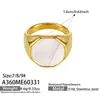 Anillo Geométrico de Moda de Lujo Ligero Europeo y Americano con Diseño de Circonita Microincrustada, Acero Inoxidable Chapado en Oro de 18K