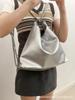 Mochila Estilo Coreano Estilo Ins Feminina 2025 Nova Corrente de Bolsa Prateada Estudante Aula Grande Capacidade Mochila Casual
