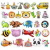 Globos de papel de aluminio de dibujos animados abeja tigre koala decoración de cumpleaños para niños arreglo globos flotantes de aluminio de animales