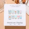 T909 # Cachorro de verano lazo corazón ultra cortas cónicas redondas frescas dulce chica manicura ojo de gato 3D uñas postizas