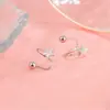 Pendientes de Rosca Pendientes Antiperdida Pendientes Doble Capa Corazón Pendientes de Estrella para Mujer Pendientes de Resorte Giratorio Pendientes de Sentido Avanzado