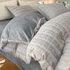 Conjunto de Cama de Veludo Coral de Quatro Peças Outono e Inverno Lençóis de Cama Capa de Edredom Flanela Veludo Leite Roupa de Cama Capa de Edredom Peluda Conjunto de Lençóis de Cama de Três Peças