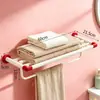 Nai Feifeng Estante para Toallas de Dopamina Estante de Almacenamiento para Baño Montado en Pared Rojo Acero Inoxidable Estante para Toallas