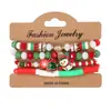 Pulsera de Navidad Pulsera de Cuentas Transfronteriza Muñeco de Nieve Árbol de Navidad Anciano Astas Colgante de Regalo Pulsera Venta al por Mayor