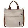 Nova Bolsa de Ombro Único com Bordado de Desenho Animado Grande Capacidade Bolsa de Mão para Estudante Versátil de Ombro Único para o Trabalho Bolsa Tote de Mão