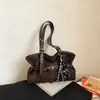 2026 Nova Moda Modelagem Solta Grande Capacidade Bolsa Tote de Nicho Chic Retrô Bolinhas de Ponto Bolso de Mão Ombro Axila