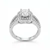 Anillo en Y con Circonita Micropavimentada para Mujer, Diseño de Nicho Ins, 1 Quilate Moderno de Lujo Ligero, Anillo de Imitación Moissanita, Regalo