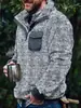 2023 Nueva Estación Independiente Transfronteriza Europea y Americana Otoño/Invierno Sudadera Casual de Franela con Felpa y Bolsillo con Botones
