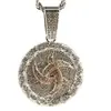 Hip-Hop Transfronterizo Nuevo Producto Rueda de Fuego Completa Diamante Aleación Colgante Cadena Cubana Hip-Hop Collar para Hombre Fabricante