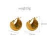Pendientes de acero inoxidable chapados en oro de 18 quilates con forma de C y cuentas redondas de titanio con diseño de nicho francés al por mayor.