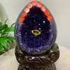 Al por mayor Cristal Crudo Natural Uruguayo Cueva de Amatista Bolsa de Dinero Huevo de Dinosaurio Recipiente del Tesoro Racimo de Cristal Adorno