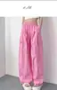 Pantalones de trabajo anchos de estilo americano de moda transfronterizos, unisex, verano, corte holgado, efecto adelgazante, seda de hielo, secado rápido, pierna recta, pantalones casuales