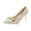 Zapatos de Novia Pavo Real Blanco, Zapatos de Boda de Satén Floral Francés, Tacones de Novia, Zapatos de Boda de Gama Alta para Mujer