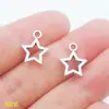Nova Tendência Prata Retro Estrela de Cinco Pontas Vazada Pingente diy Acessórios de Joias de Liga