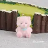 Muñeco de Oso Creativo Lindo Estéreo con Flocado de Resina Adorno DIY para Coche Micro Paisaje Llavero Colgante para Teléfono Móvil