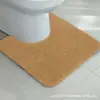 Tapete de Banheiro U-Shaped Moderno Simples Antiderrapante Absorvente Tapete de Banheiro Longo de Pelúcia Tapete de Porta para Casa