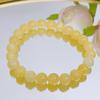 Topacio Beige Natural Círculo Liso Simple y Generoso Varios Tamaños Pulsera de Topacio con Cuentas Pulsera Joyería