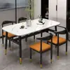 Mesa de comedor de pizarra para uso doméstico, mesa de comedor rectangular, mesa de comedor y juego de sillas de lujo simple moderno, mesa de comedor para apartamentos pequeños