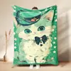 Manta de Flanela Fofa de Gato Pet Universal para Todas as Estações Manta para Cochilo no Escritório Manta Cobertora para Intervalo de Almoço no Dormitório