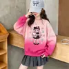 Sudadera Dopamine para Niñas Manga Larga para Niños Pequeños, Medianos y Grandes Cuello Redondo Pullover Capa Base Ropa de Otoño e Invierno Top Cálido con Felpa