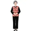 Nuevo conjunto de abuela estilo chino, traje de terciopelo dorado para primavera y otoño, moderno conjunto de tres piezas con chaleco para mujeres de mediana edad y mayores en un estilo chino moderno