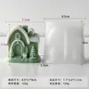 Vela Aromática Casa de Neve de Natal Molde de Silicone DIY Cabana de Natal Ornamento de Gesso Molde para Vela