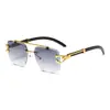 Nuevas gafas de sol retro sin bordes superiores para hombre, anti-ultravioleta, gafas de sol de moda de alta gama para mujer