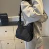 Design de Bolsa de Lona Relaxada Nicho Plissada com Cordão Ombro Transversal Grande Capacidade Bolsa de Trabalho Bolsa Tote para Mulheres