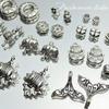 Aleación de Plata de Xizang Trébol de Cuatro Hojas Gato de la Suerte Cola de Pez Colgante Elefante Hecho a Mano con Cuentas Material para Pulsera DIY Accesorios de Joyería
