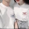 Camiseta de algodón grueso con cuello redondo y logotipo personalizado para parejas, ropa familiar para hombre y mujer, camiseta de verano de manga corta de marca de moda