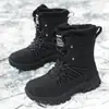 Botas de Nieve de Invierno para Mujer Zapatos de Algodón Cálidos de Felpa Resistentes al Desgaste Deportes al Aire Libre Caña Alta con Cordones Talla Extra Transfronterizas Botas de Mujer
