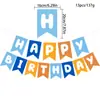 Bandeira de Papel com Encaixe de Cauda de Andorinha Feliz Aniversário Bandeira com Letras FELIZ ANIVERSÁRIO Decoração de Aniversário Infantil
