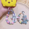 Cordão de Celular de Coelho Tricotado em Lã Corrente de Celular com Contas Criativa Chaveiro Pingente de Bolsa Decoração de Câmera