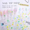 Pegatinas de Arte de Uñas con Lazo de Corazón Dulce en Relieve 5D Azul Denim Oso Pequeño Conejo Pegatinas para Diario de Arte de Uñas