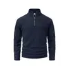 Moletom Masculino Meio Zíper Outono e Inverno Transfronteiriço Jaqueta Versátil de Fleece Patchwork Top Esportivo para Fitness Corrida para Homens