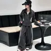 Elegante atuendo de otoño para niñas, nueva colección 2026, abrigo estilo coreano y pantalones de pierna ancha, un conjunto de dos piezas de moda para niñas mayores