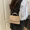 Bolsa Pequena Quadrada Casual Nova Estilo Coreano Cor Sólida Elegante Simples com Laço 2025 Bolsa de Mão Fresca Ombro Transversal para Mulheres