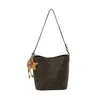 Yue Zi 2026 Outono Inicial Nova Bolsa Transversal Feminina de Toque de Luxo Bolsa Saco Estampa Retro Grande Capacidade Bolsa de Mão com Ombro