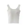 Hermoso Top Tubo Exterior de Moda Ropa Interior Chaleco de Tirantes Anchos Primavera y Verano Posavasos Integrado Top Base Interior Cómodo para Mujer