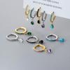 Brincos Curtos Nalan S925 Prata Esterlina Levemente Luxuosos Geométricos Cravejados com Diamante Design de Gota d'Água Nicho Estilo Francês M01496