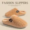 Pantuflas de algodón para mujer para interior en invierno, antideslizantes, cálidas, zapatos de maternidad, felpa, forro polar, engrosadas, pantuflas peludas para hombre en invierno