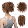 Peluca de Comercio Exterior para Mujer, Moño Nido de Pájaro, Esponjoso, Voluminoso, Pieza de Cabello de Fibra Sintética, Anillo para el Cabello, Moño para el Cabello, Cola de Caballo Corta