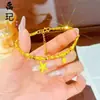 Pulsera de calabaza mariposa oro antiguo de alto color láser tienda de oro con joyería flash nicho lujo cuatro hojas