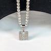 Cross-border Moda Clássico Zircon Diamante Letras Colar de Cobre Pingente Hip-hop DIY High-end Luxury Jewelry