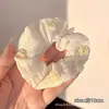 Scrunchie de rede de renda de bolinhas novo estilo coreano com um toque vintage e sofisticado, adequado para rabos de cavalo, um acessório de cabelo para meninas