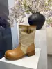 Botas Western de Couro Genuíno com Salto Grosso para Mulheres, Botas de Cano Médio para Exterior, Bico Redondo Casual, Botas Retrô para Mulheres, Botas de Moda, Solado Grosso, Botas Martin